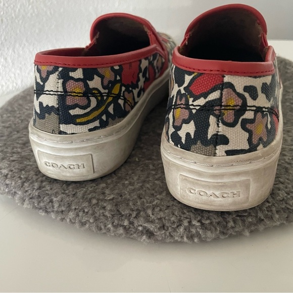 COACH Cameron Womens Chalk/Coral/Multi Slip On Loafer Shoes size 6.5 - Picture 7 of 9